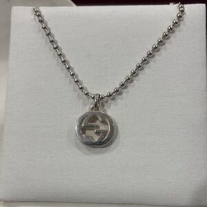 Gucci Silver Logo Necklace